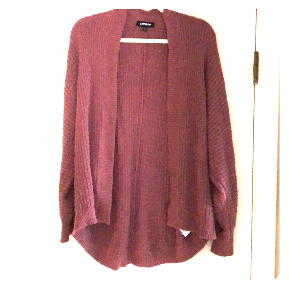 mauve slouchy express cardigan